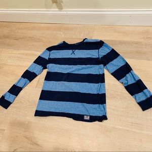 Blue striped long sleeve shirt for boys